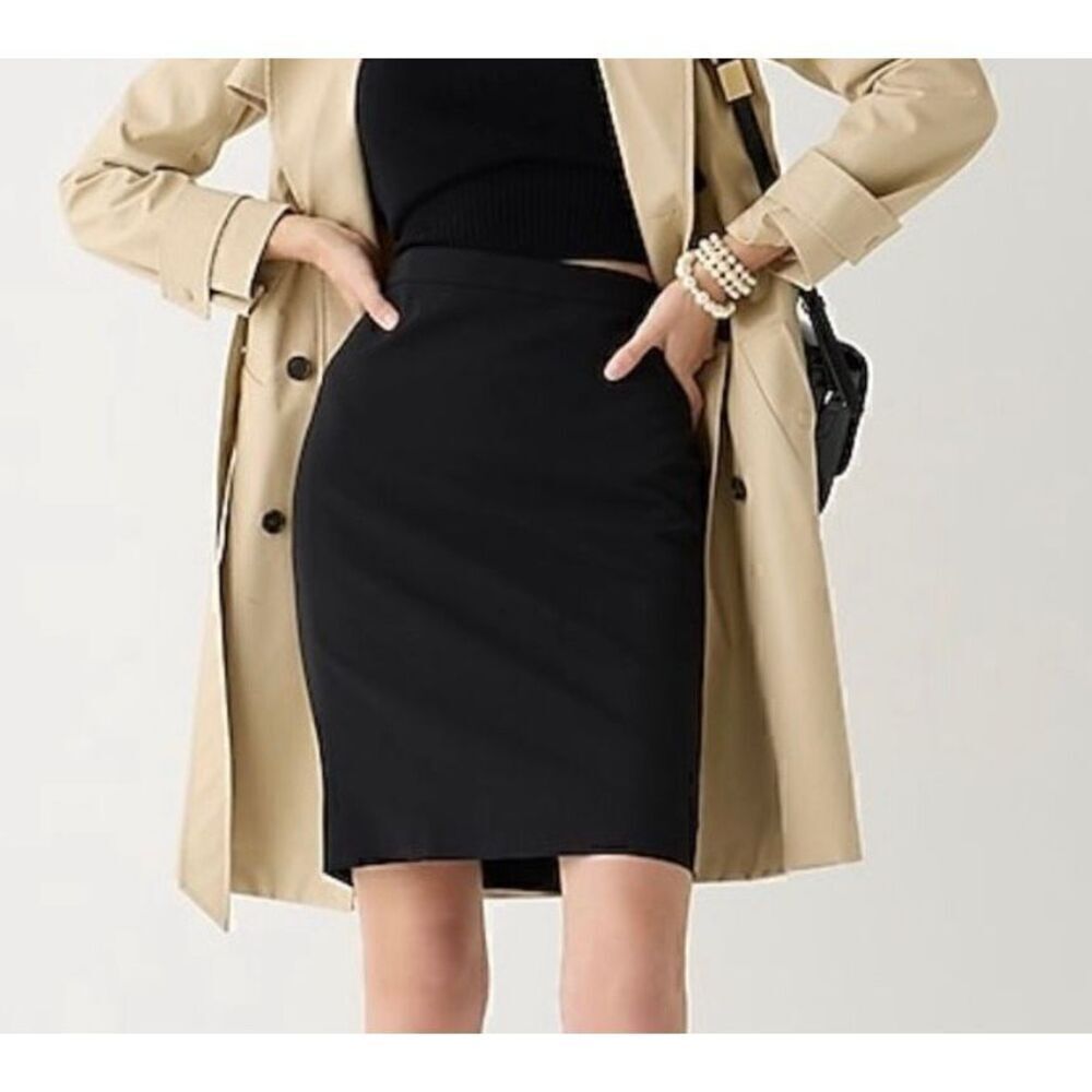 J.crew the pencil skirt wool blend black pencil skirt 2